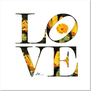 LOVE Letters October Birth Month Marigold Posters and Art